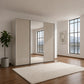 Wiemann Phoenix Champagne 3 Door Sliding Wardrobe in Glass with Mirror