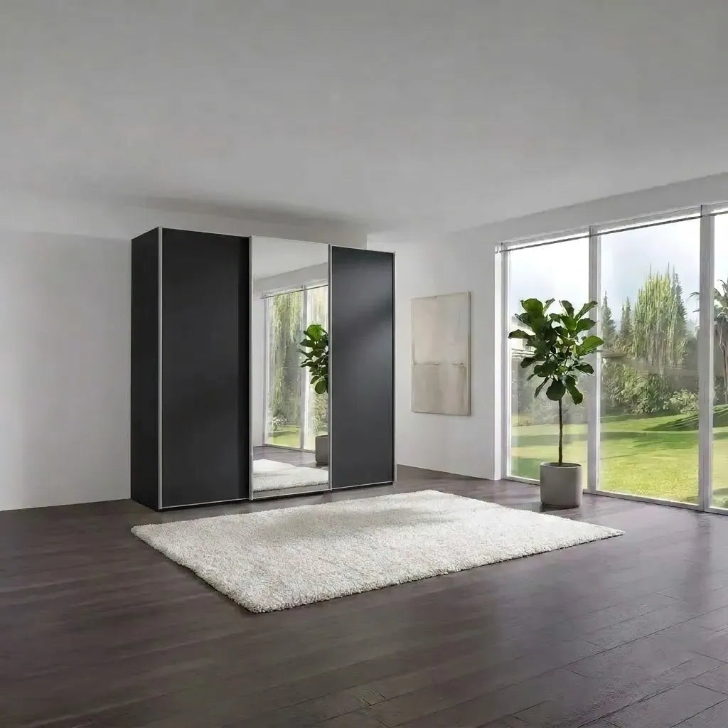 Wiemann Phoenix Lava 3 Door Sliding Wardrobe in Matte with Mirror