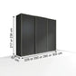 Wiemann Phoenix Lava 3 Door Sliding Wardrobe - Dimensions