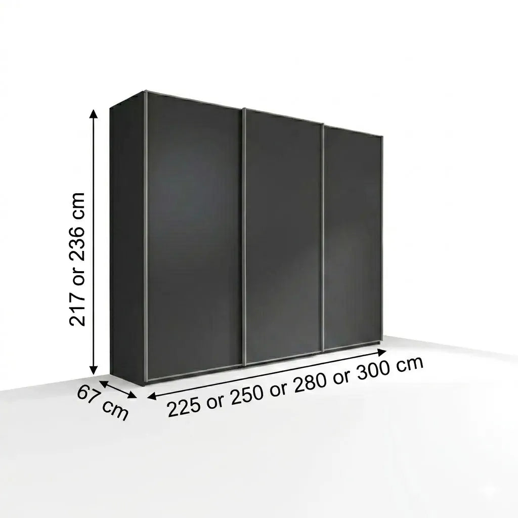 Wiemann Phoenix Lava 3 Door Sliding Wardrobe - Dimensions