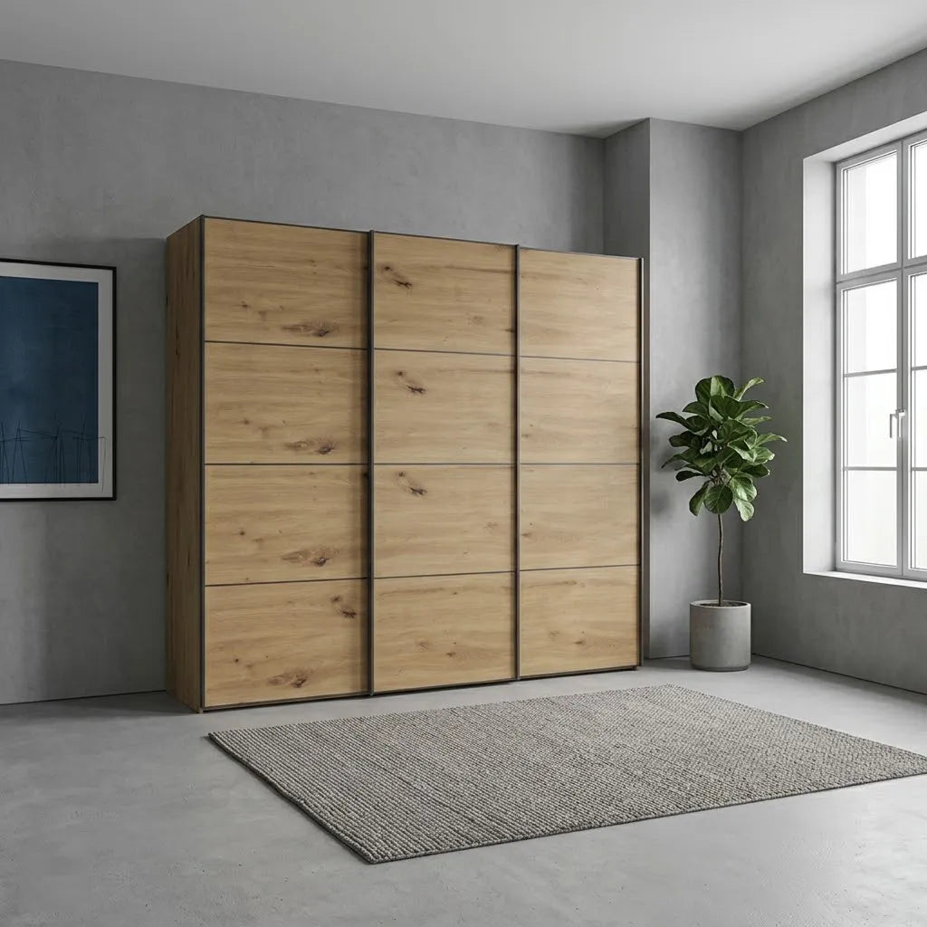 Wiemann Phoenix Bianco Oak Effect 3 Door Sliding Wardrobe