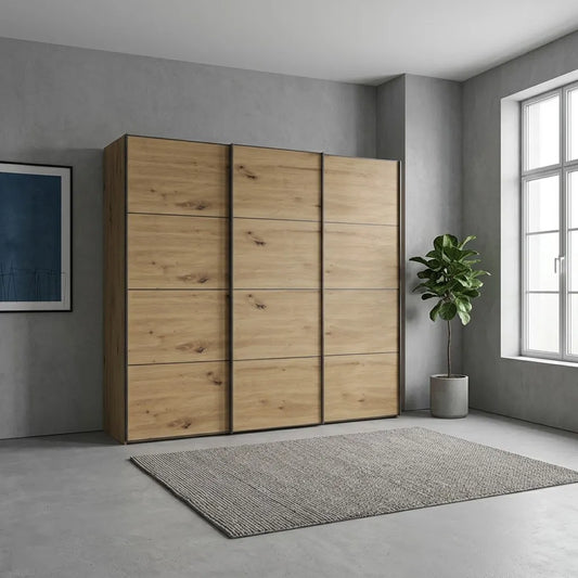Wiemann Phoenix Bianco Oak Effect 3 Door Sliding Wardrobe