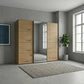 Wiemann Phoenix Bianco Oak Effect 3 Door Sliding Wardrobe with Mirror