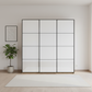 Wiemann Full Mirror Matrix Bianco Oak Carcase 3 Door Sliding Wardrobe - Front view