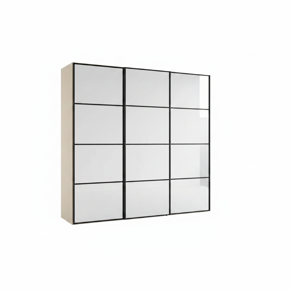Wiemann Full Mirror Phoenix Matrix Champagne Carcase 3 Door Sliding Wardrobe