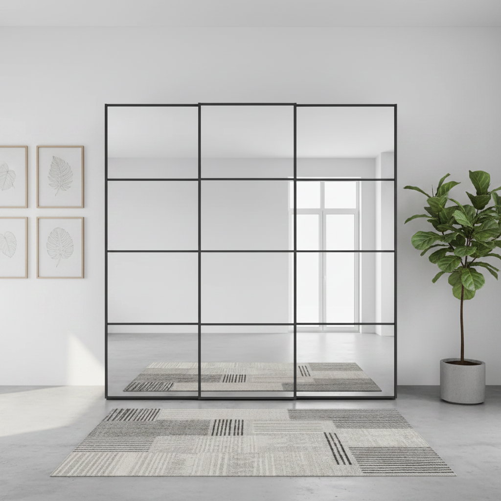 Wiemann Full Mirror Phoenix Matrix Havana Carcase 3 Door Sliding Wardrobe - Front view