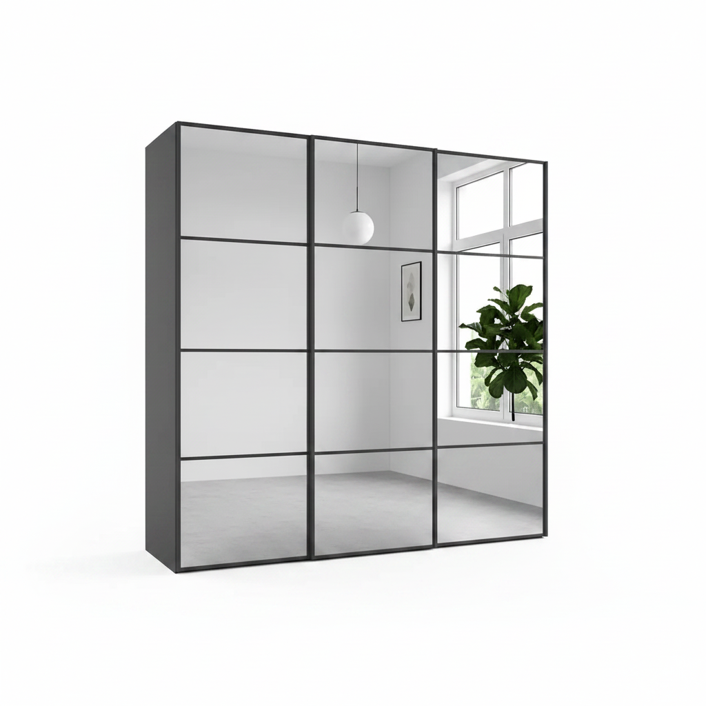 Wiemann Full Mirror Phoenix Matrix Havana Carcase 3 Door Sliding Wardrobe