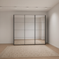 Wiemann Full Mirror Matrix Havana Carcase 3 Door Sliding Wardrobe - Front view