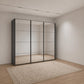 Wiemann Full Mirror Matrix Havana Carcase 3 Door Sliding Wardrobe