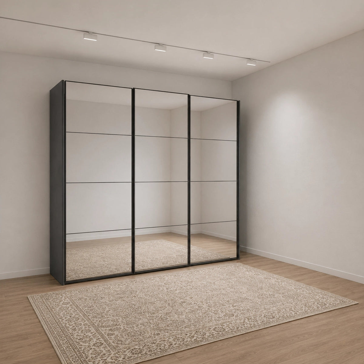Wiemann Full Mirror Matrix Havana Carcase 3 Door Sliding Wardrobe