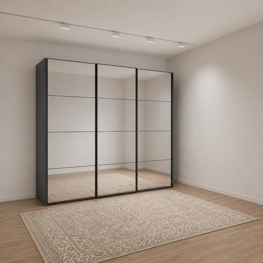 Wiemann Full Mirror Matrix Havana Carcase 3 Door Sliding Wardrobe