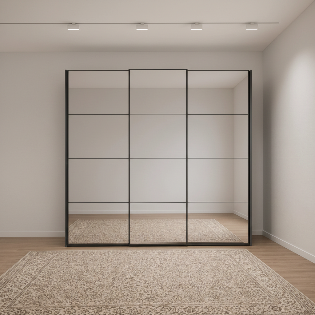 Wiemann Full Mirror Matrix Lava Carcase 3 Door Sliding Wardrobe - Front view