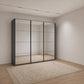 Wiemann Full Mirror Matrix Lava Carcase 3 Door Sliding Wardrobe
