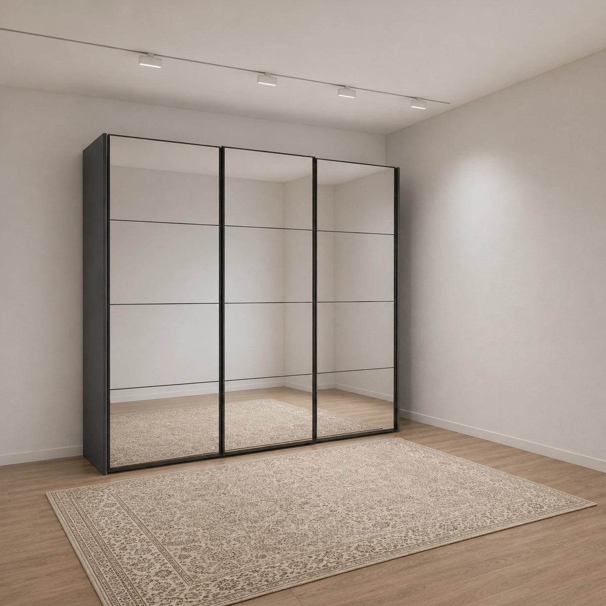 Wiemann Full Mirror Matrix Lava Carcase 3 Door Sliding Wardrobe
