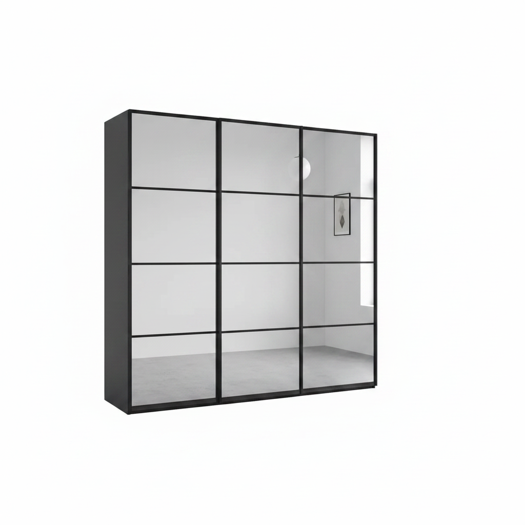 Wiemann Full Mirror Phoenix Matrix Lava Carcase 3 Door Sliding Wardrobe