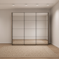 Wiemann Full Mirror Matrix Nordic Oak Carcase 3 Door Sliding Wardrobe - Front view