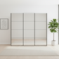 Wiemann Full Mirror Matrix Pebble Grey Carcase 3 Door Sliding Wardrobe - Front view