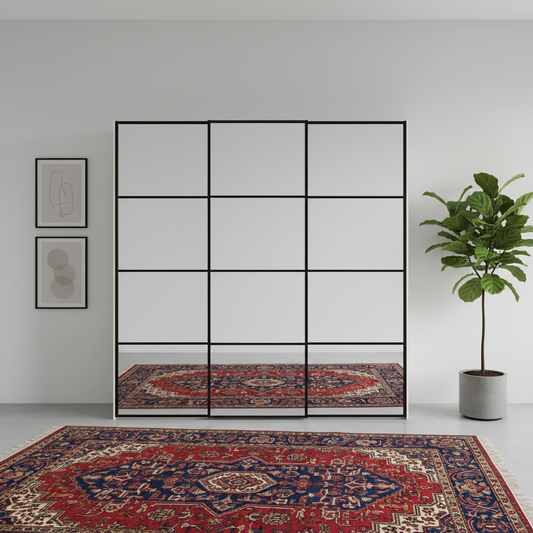Wiemann Full Mirror Phoenix Matrix White Carcase 3 Door Sliding Wardrobe - Front view