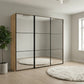 Wiemann Full Mirror Phoenix Meridian Bianco Oak Carcase 3 Door Sliding Wardrobe