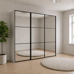 Wiemann Full Mirror Phoenix Meridian Champagne Carcase 3 Door Sliding Wardrobe
