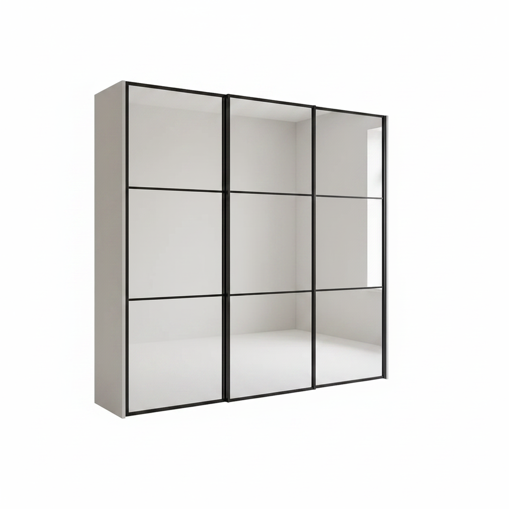 Wiemann Full Mirror Phoenix Meridian Champagne Carcase 3 Door Sliding Wardrobe