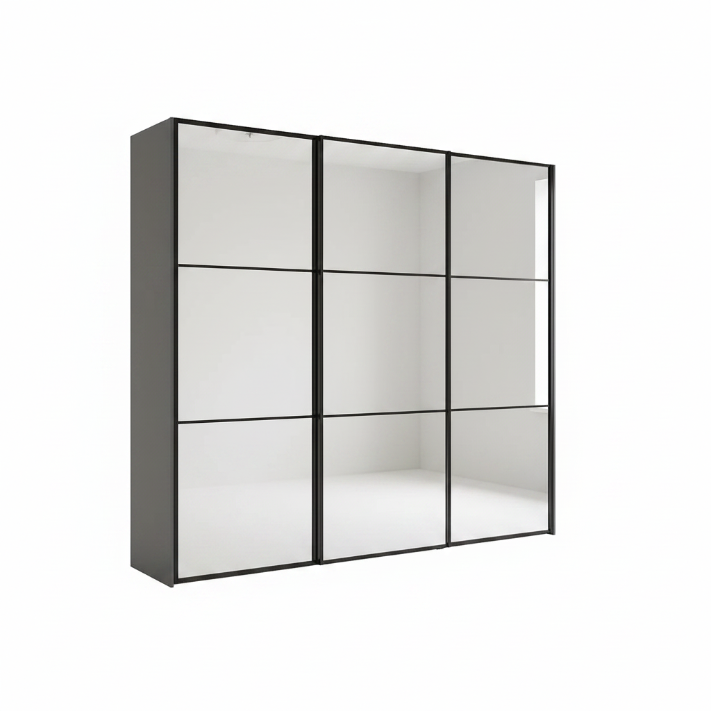 Wiemann Full Mirror Phoenix Meridian Havana Carcase 3 Door Sliding Wardrobe