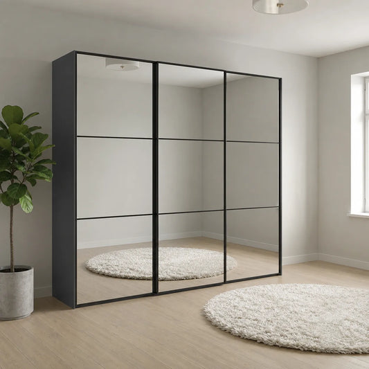 Wiemann Full Mirror Phoenix Meridian Lava Carcase 3 Door Sliding Wardrobe