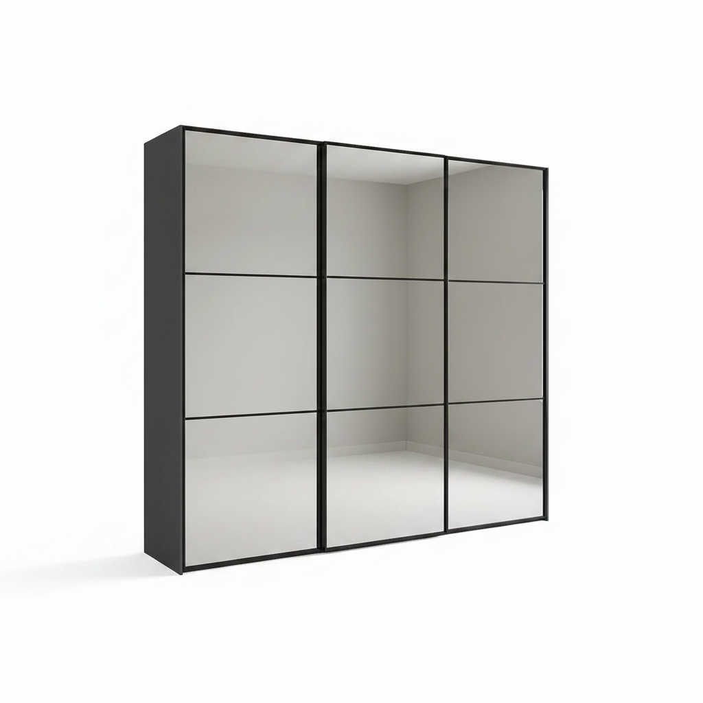 Wiemann Full Mirror Phoenix Meridian Lava Carcase 3 Door Sliding Wardrobe