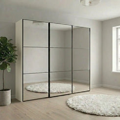 Wiemann Full Mirror Phoenix Meridian White Carcase 3 Door Sliding Wardrobe