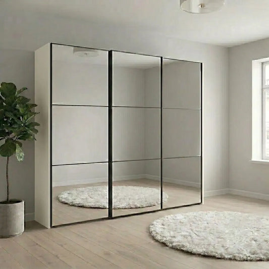 Wiemann Full Mirror Phoenix Meridian White Carcase 3 Door Sliding Wardrobe