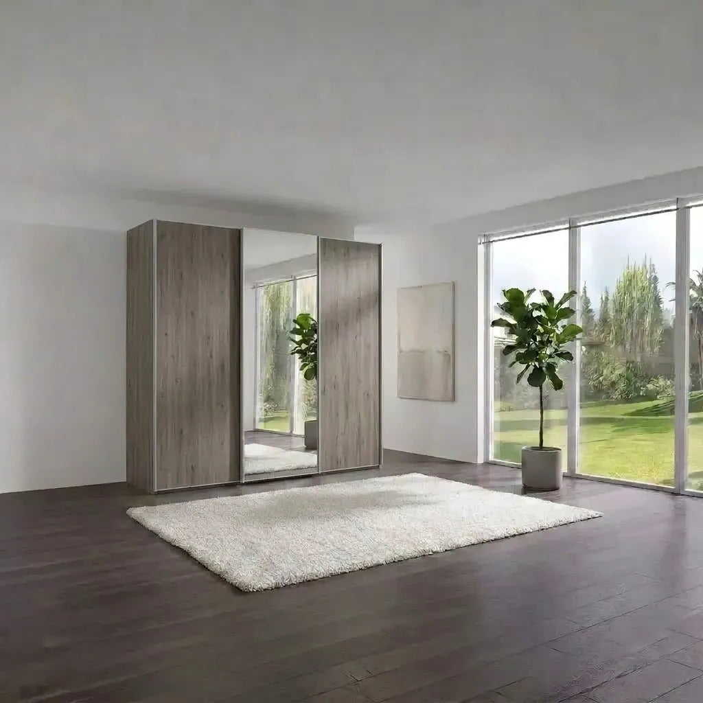 Wiemann Phoenix Nordic Oak 3 Door Sliding Wardrobe with Mirror
