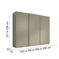Wiemann Phoenix Pebble Grey 3 Door Sliding Wardrobe - Dimensions