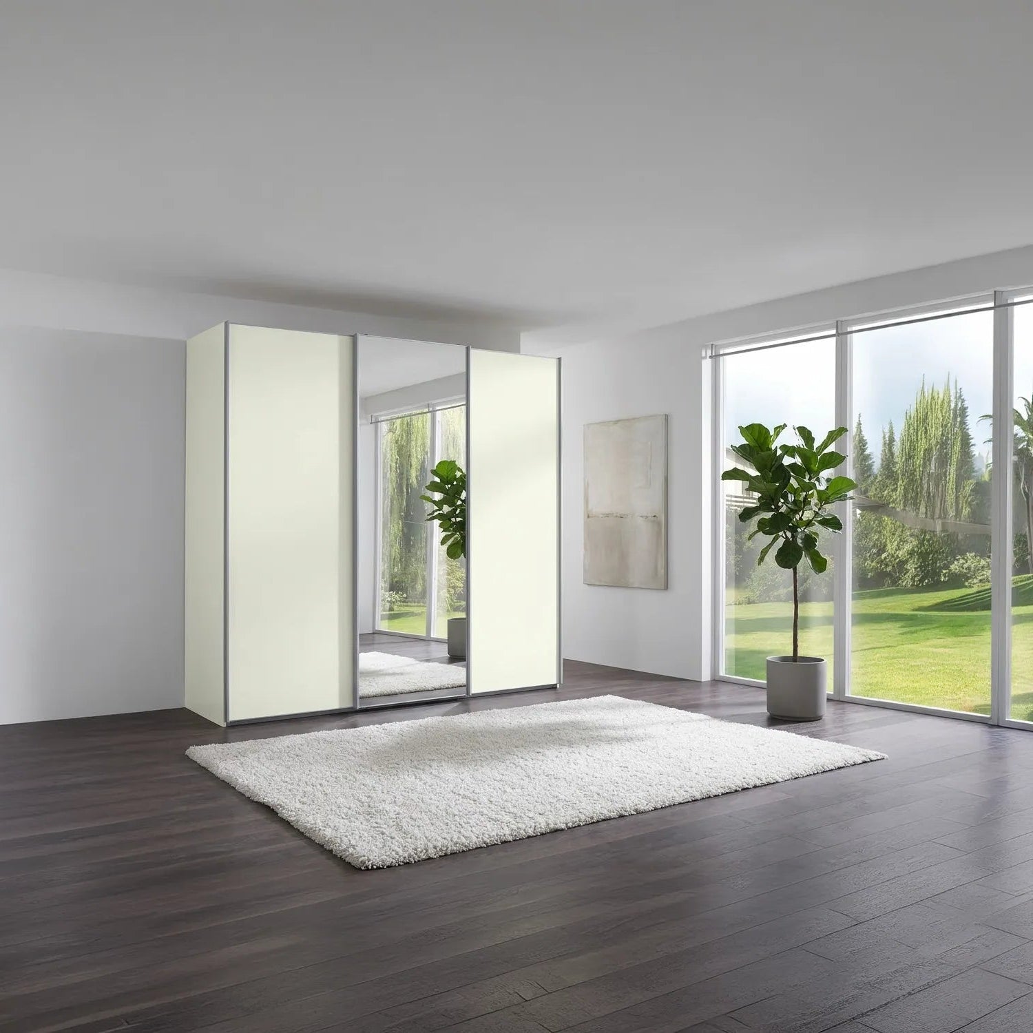 Wiemann Phoneix White 3 Door Sliding Wardrobe with Mirror