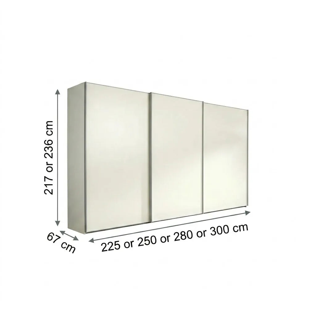 Wiemann Phoenix White 3 Door Sliding Wardrobe - Dimensions