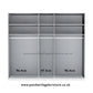 Zenith 250cm Champagne Glass 5 Door Wardrobe with Mirror 