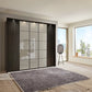 Zenith 250cm Mocca Oak with Havana Glass 5 Door Hinged Wardrobe 