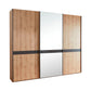 Wiemann Regen Bianco Oak 3 Door Sliding Wardrobe With Mirror 
