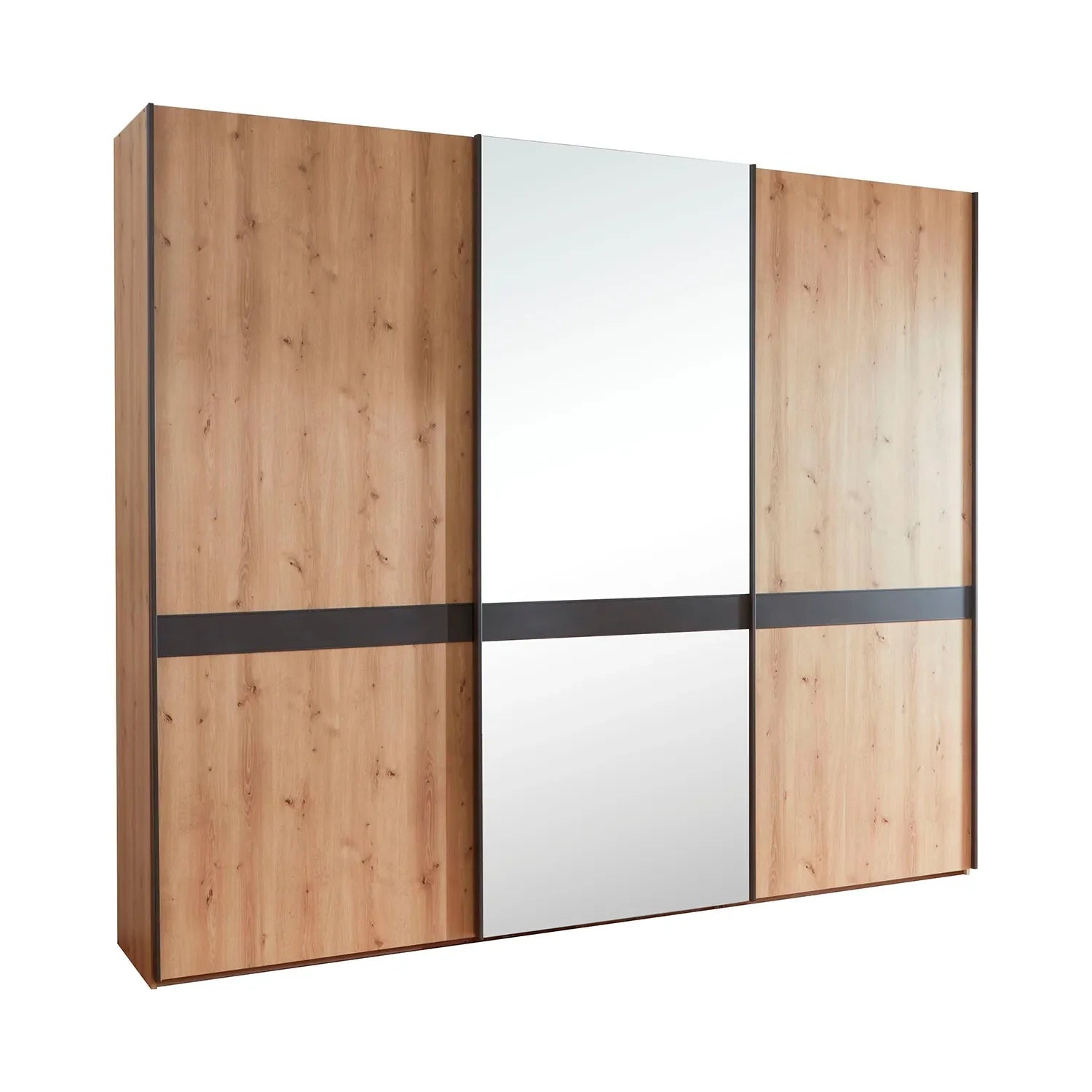 Wiemann Regen Bianco Oak 3 Door Sliding Wardrobe With Mirror 