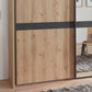Wiemann Regen Bianco Oak 3 Door Sliding Wardrobe With Mirror - Close up of Bianco Oak Sliding Door 