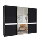Wiemann Regen Graphite 3 Door Sliding Wardrobe With Mirror 