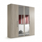 Wiemann Berlin Bristol Nordic Oak 4 Door Wardrobe with 2 Mirror Doors in the Middle  