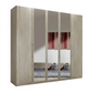 Wiemann Berlin Bristol Rustic Oak 5 Door Wardrobe with 3 Mirror Doors in the Middle  