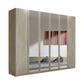 Wiemann Bristol Rustic Oak 6 Door Wardrobe with 4 Mirror Doors in the Middle  