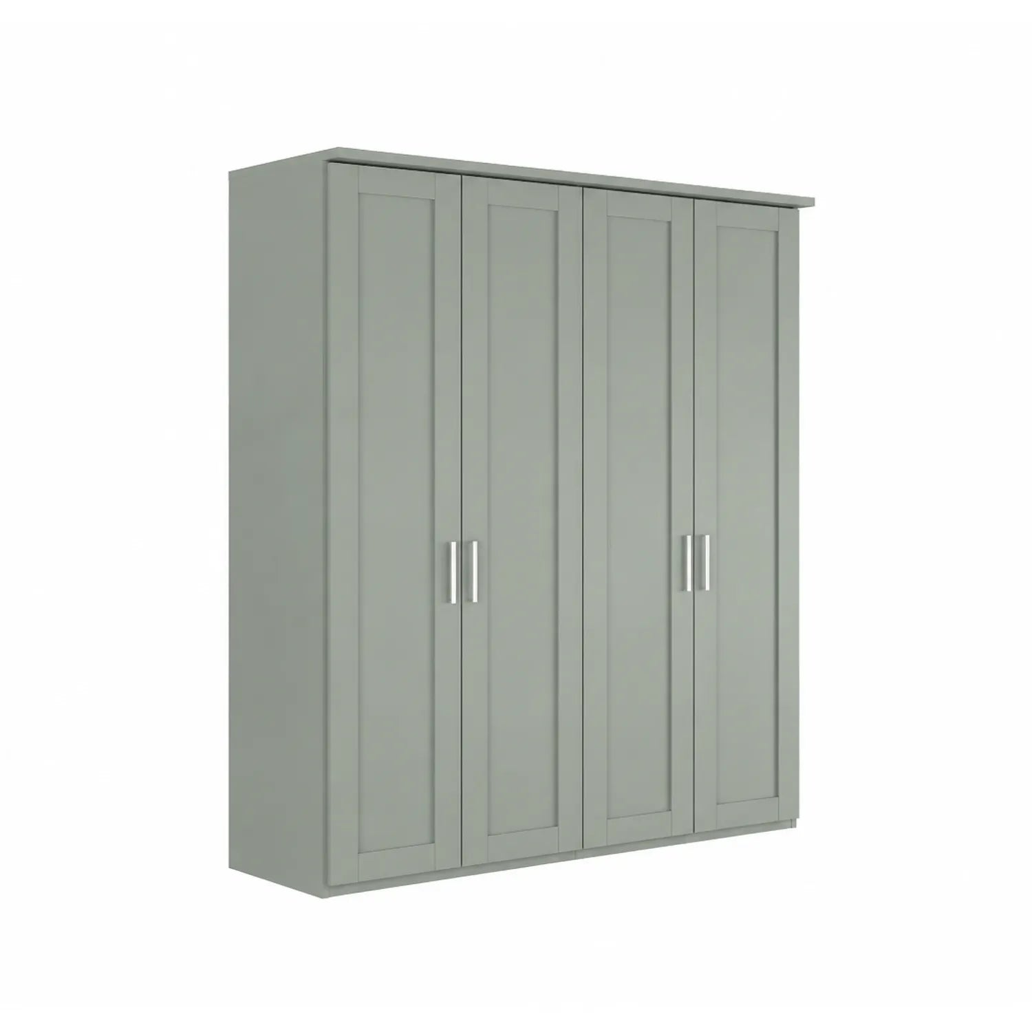 Wiemann Kempton Sage Green 200cm 4 door hinged wardrobe with Cornice