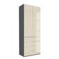Wiemann Santa 100cm 2 Doors & 4 Drawers Combi Wardrobe in Magnolia with Havana Carcase