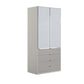 Wiemann Santa 100cm 2 Doors & 4 Drawers Combi Wardrobe in Pebble Grey on White Background