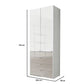 Wiemann Santa 100cm 2 Doors & 4 Drawers Combi Wardrobe in White & Pebble Grey Glass Finish Width 100cm Height 216cm