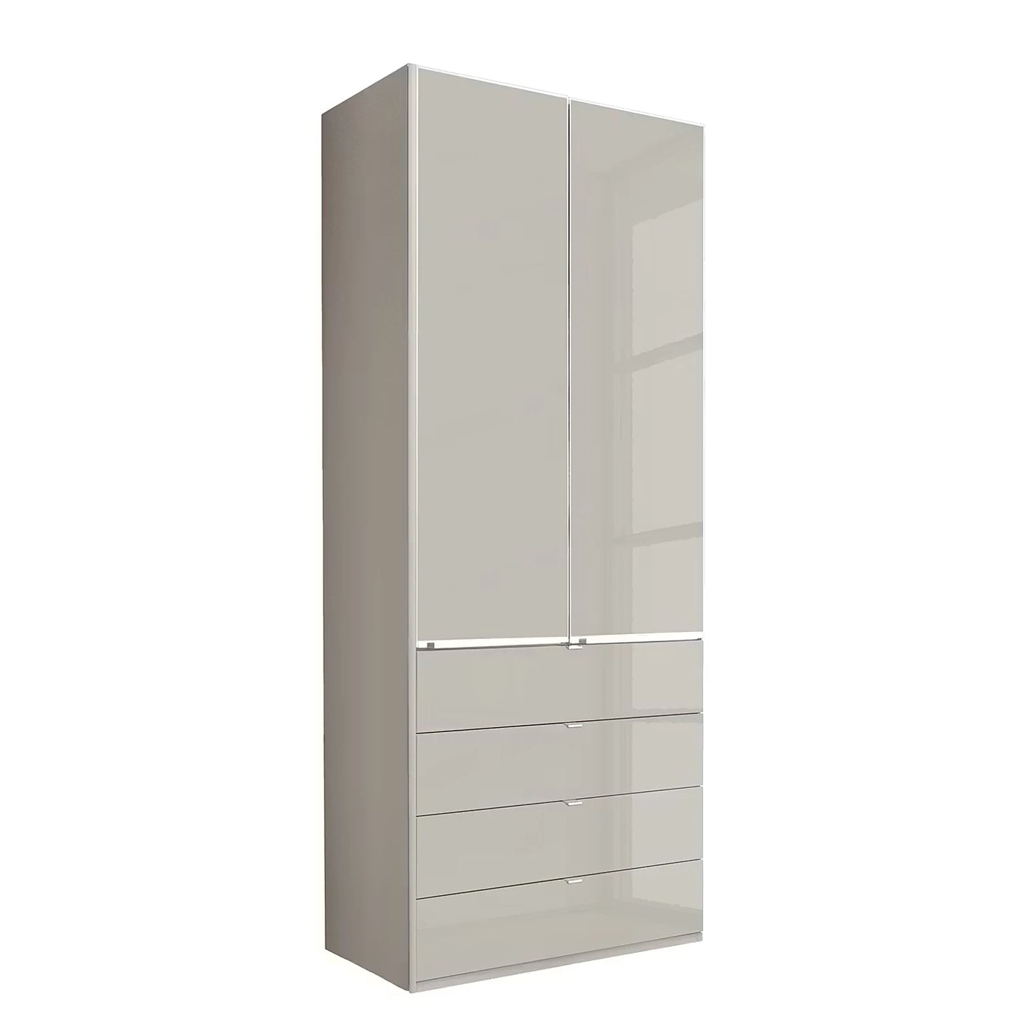 Wiemann Santa 100cm 2 Doors & 4 Drawers Combi Wardrobe in Pebble Grey