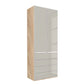 Wiemann Santa 100cm 2 Doors & 4 Drawers Combi Wardrobe in Pebble Grey with Oak Carcase