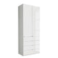 Wiemann Santa 100cm 2 Doors & 4 Drawers Combi Wardrobe in Glass White